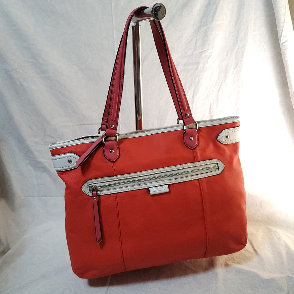 Coach Smooth Leather color block Tote
